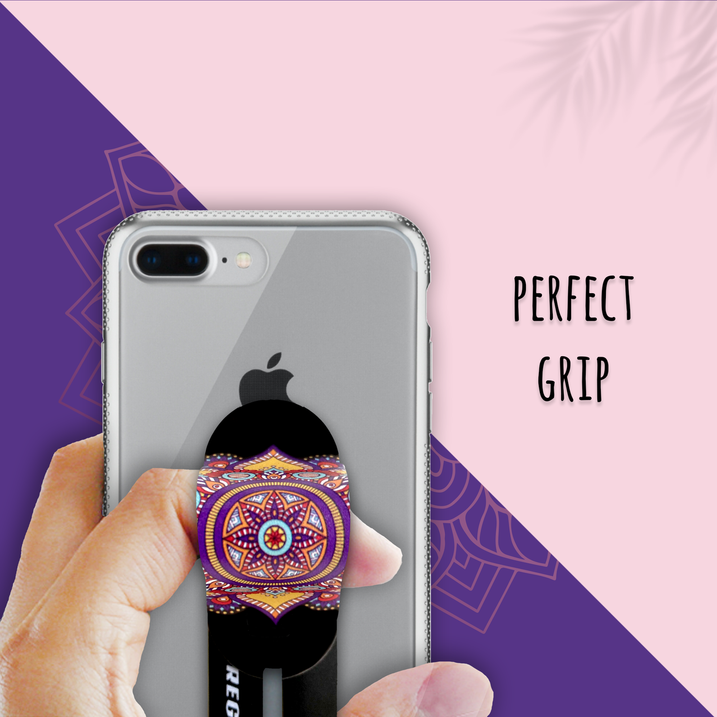 Finger Grip & Selfie Holder - Mandala & Black (Pack of 2)