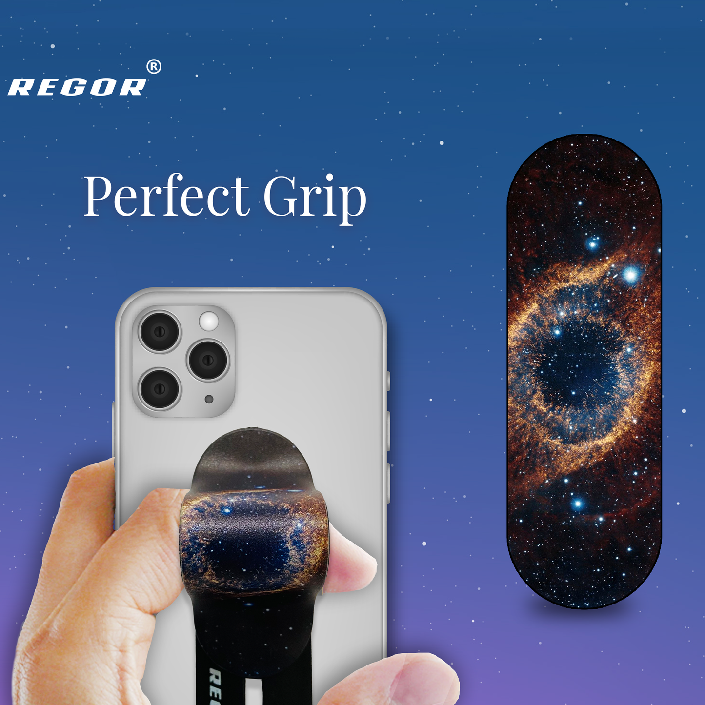 Finger Grip & Selfie Holder - Nebula Eye & Black (Pack of 2)