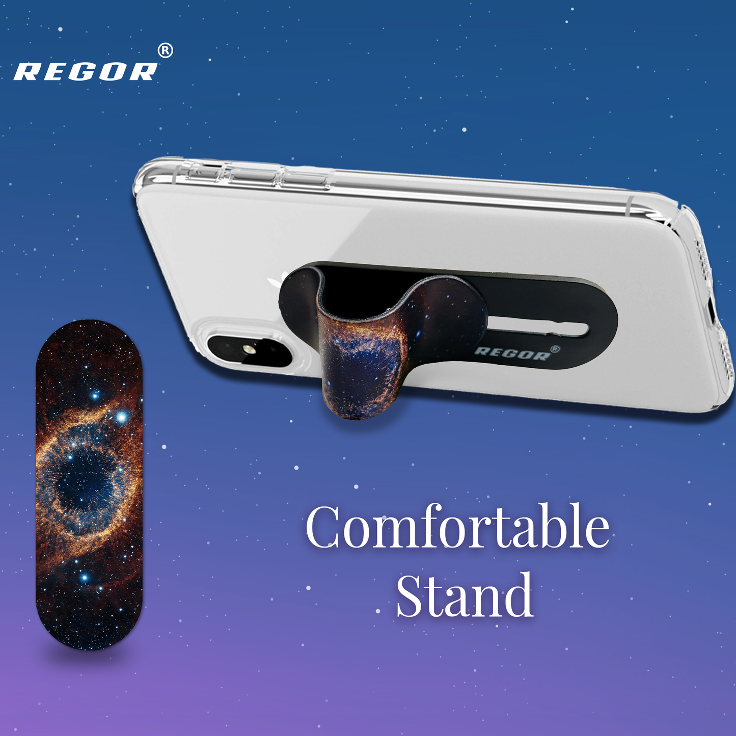 Finger Grip & Selfie Holder - Nebula Eye & Black (Pack of 2)