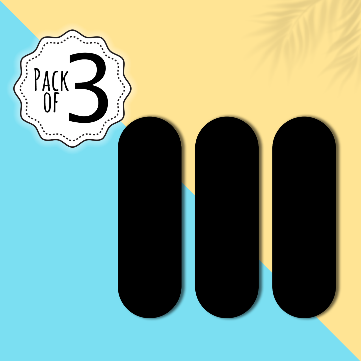 Finger Grip & Selfie Holder - Black (Pack of 3)