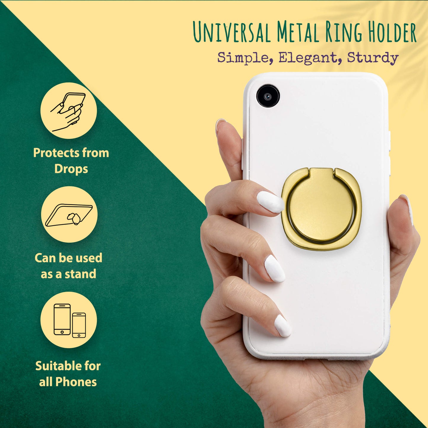 Finger Grip & Selfie Holder - Metal (Gold)