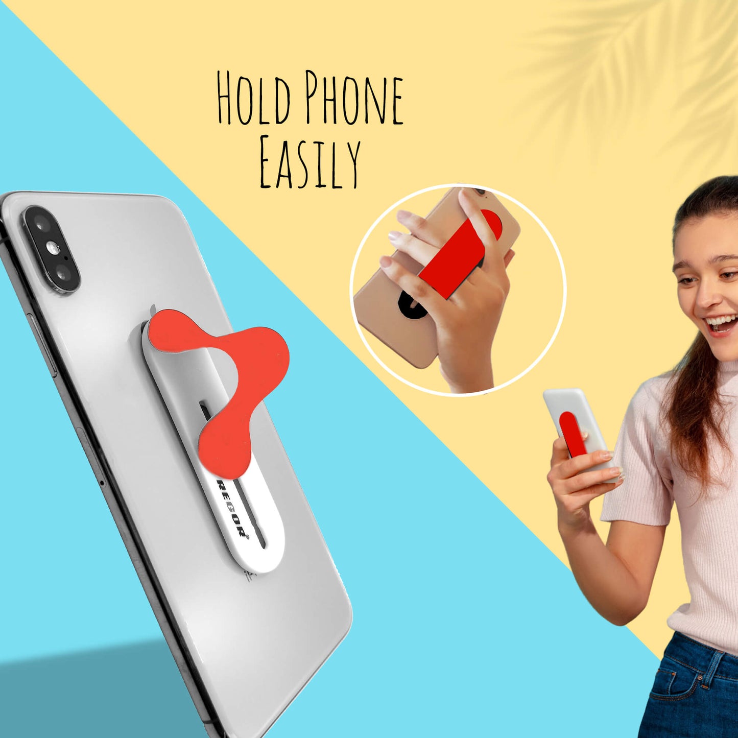Finger Grip,Selfie Holder - Red