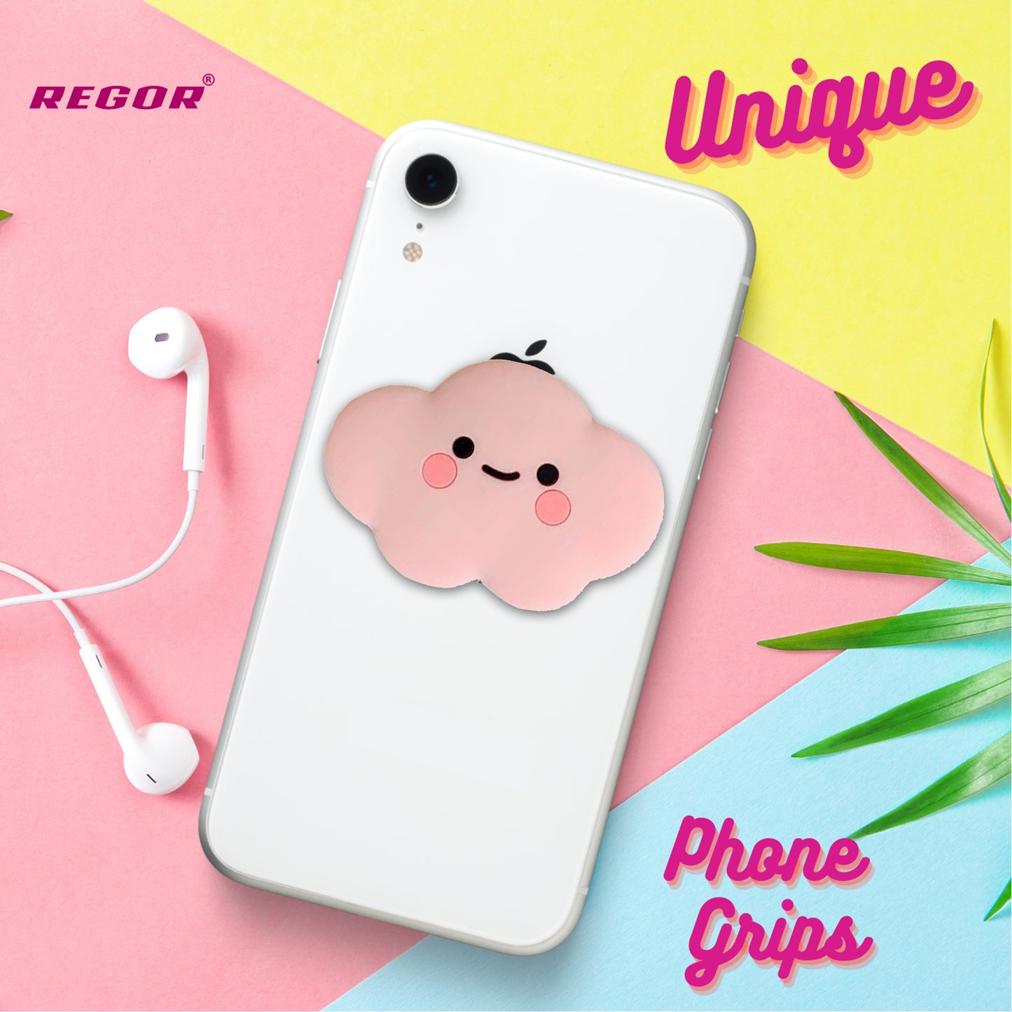 Phone Grip & Selfie Holder - Pink Cloud