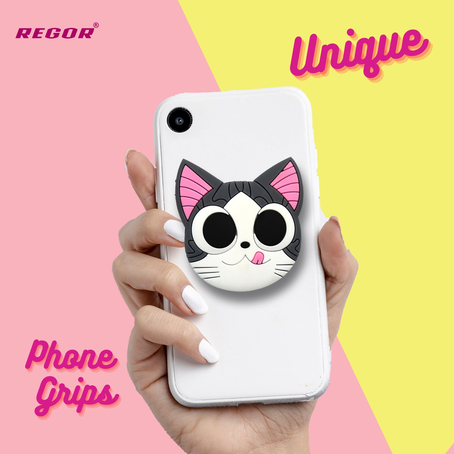 Phone Grip & Selfie Holder - Cat Face