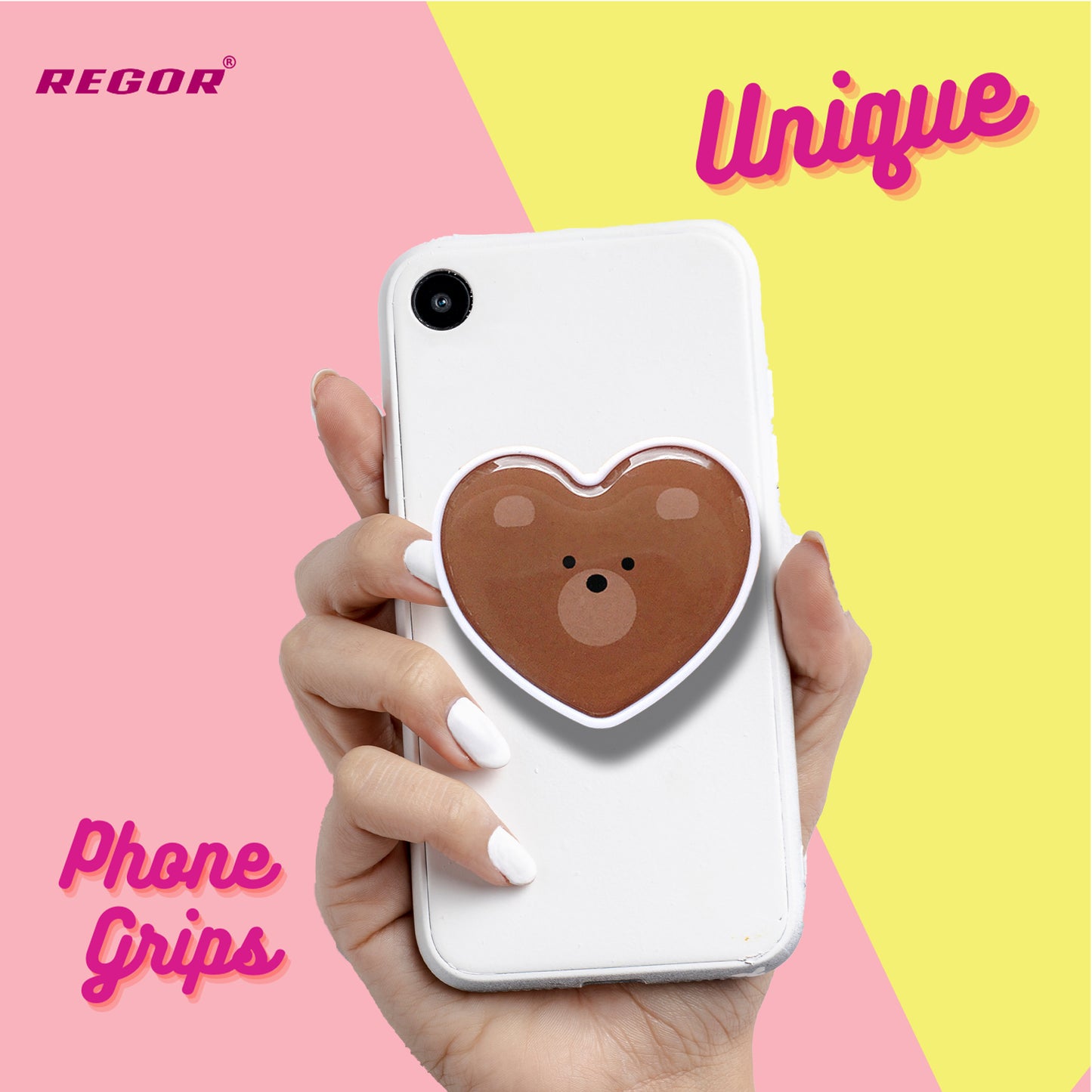 Phone Grip & Selfie Holder - Bear Heart