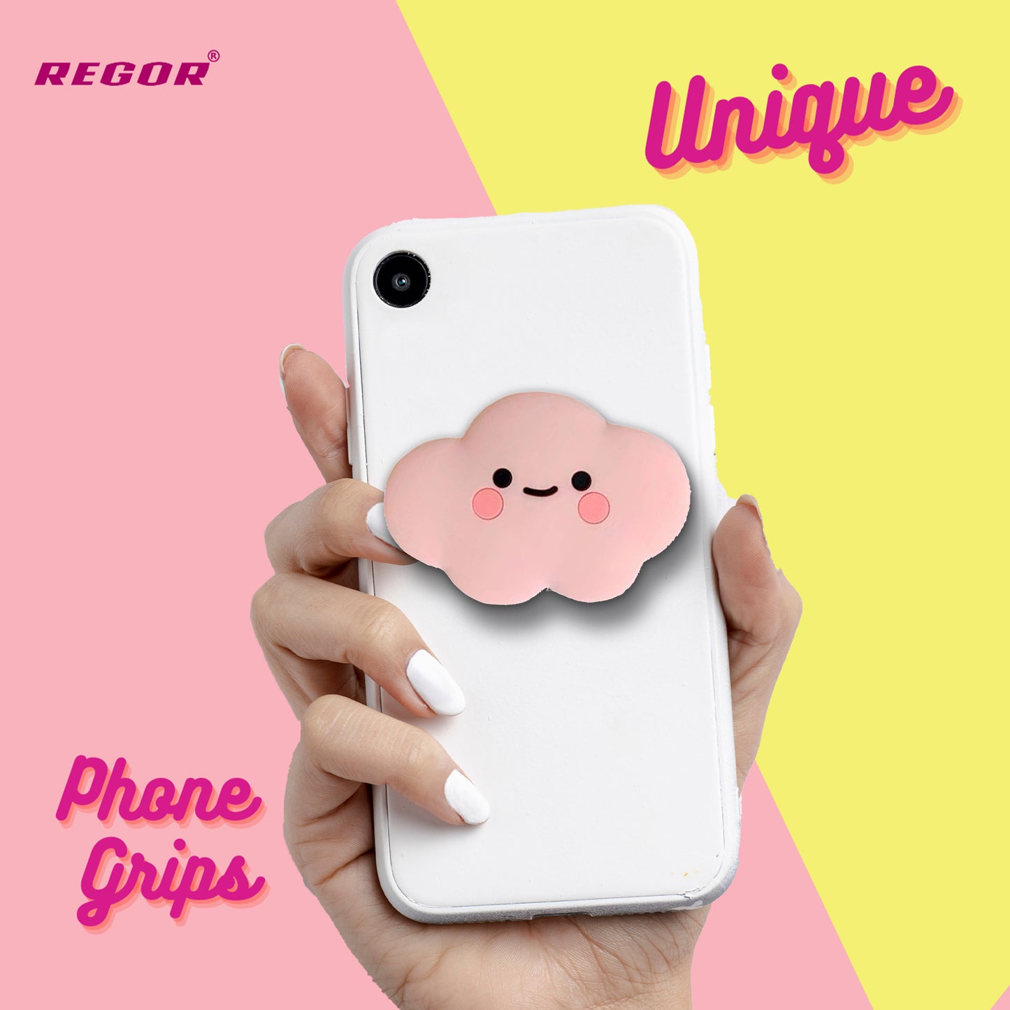 Phone Grip & Selfie Holder - Pink Cloud