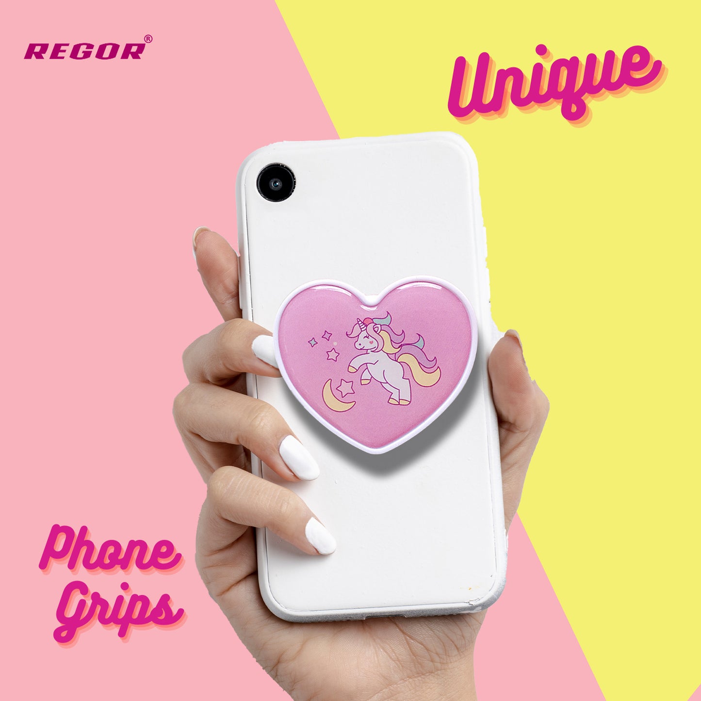 Phone Grip & Selfie Holder - Heart Unicorn