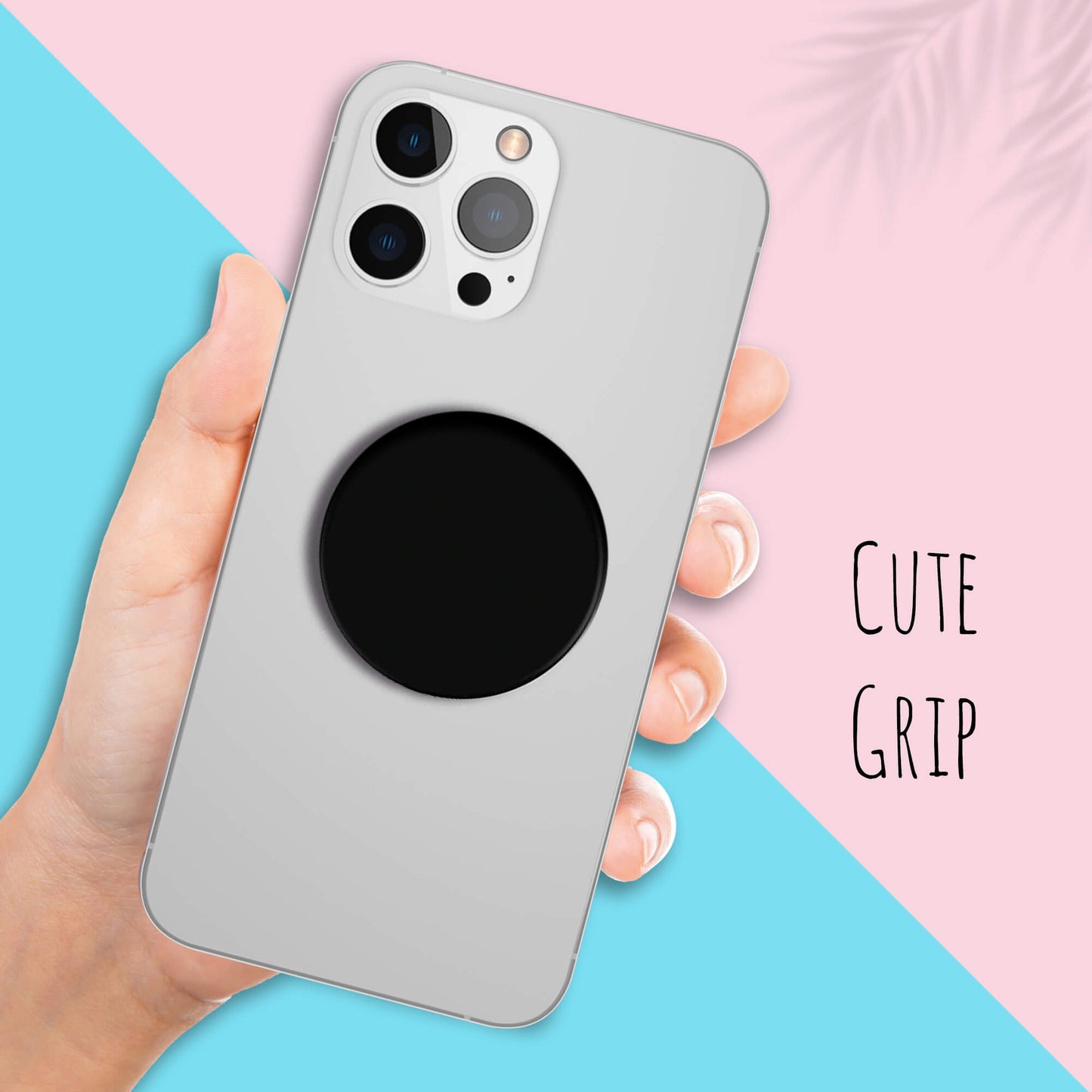 Phone Grip & Selfie Holder - Black (Round)