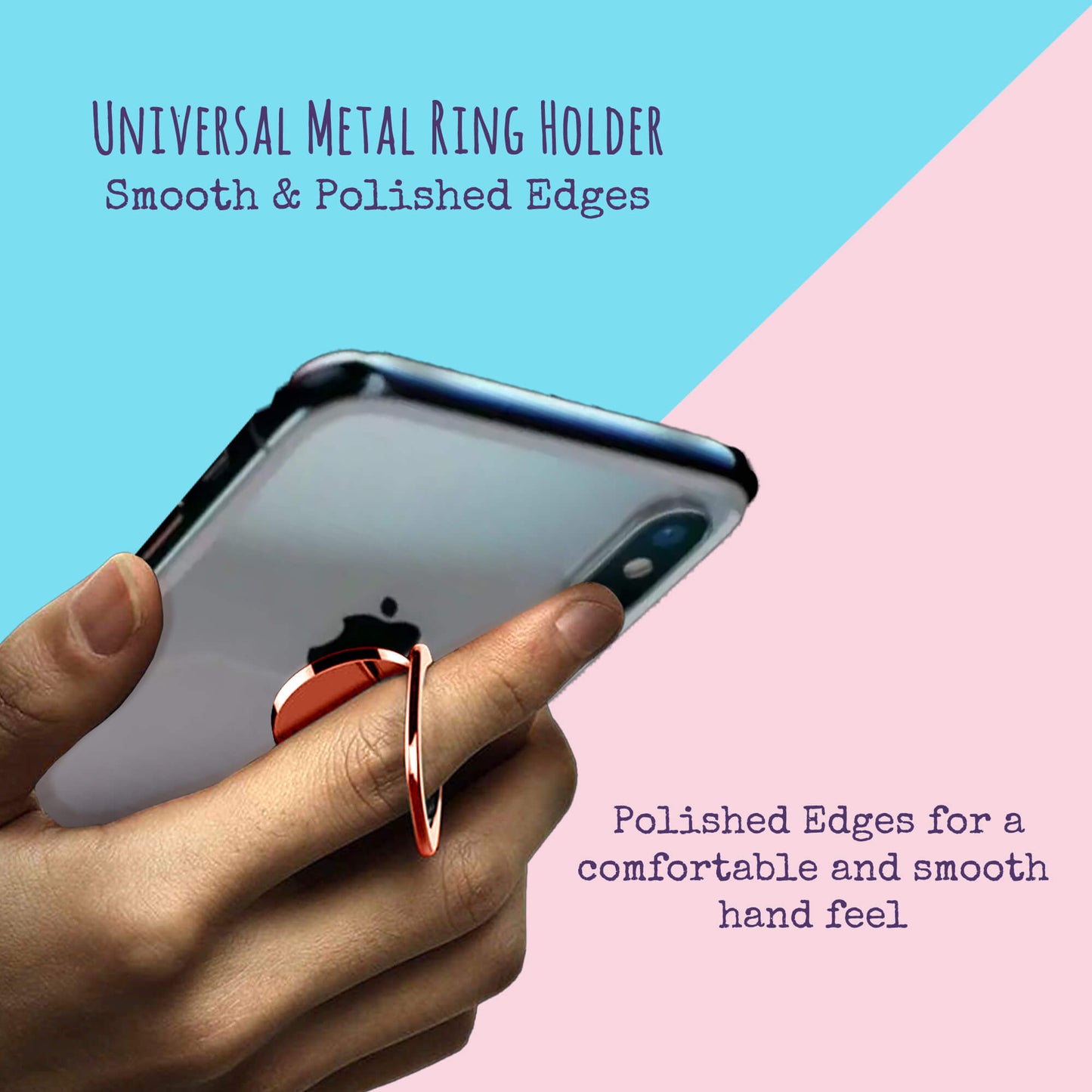 Finger Grip & Selfie Holder - Metal (Rose)