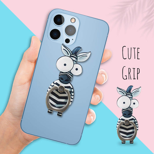 Finger Grip & Selfie Holder - Cute Zebra